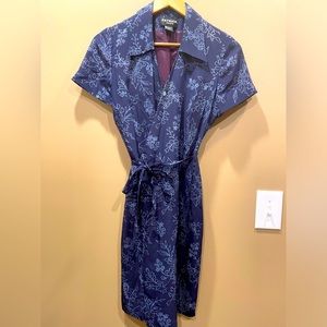 Vintage Patrick petite silk belted long shirt dress size 6